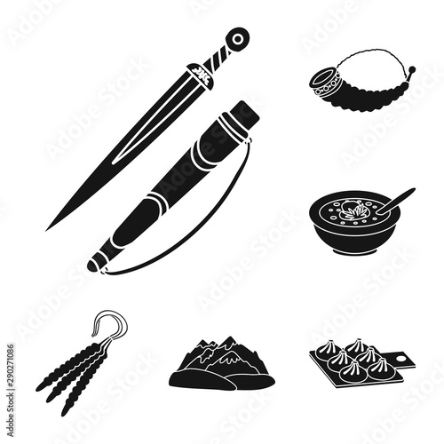 Isolated object of heritage and originality logo. Collection of heritage and traditions stock vector illustration.