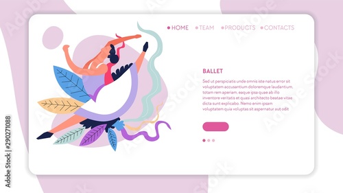 Ballet school online landing web page template