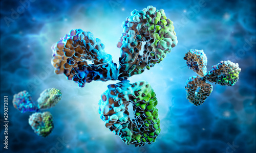 Antibody - visual concept of immune System - 3D illustration photo