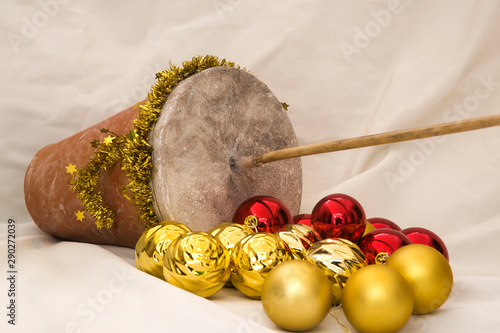 Spanish popular instrument used at Christmas: zambomba photo