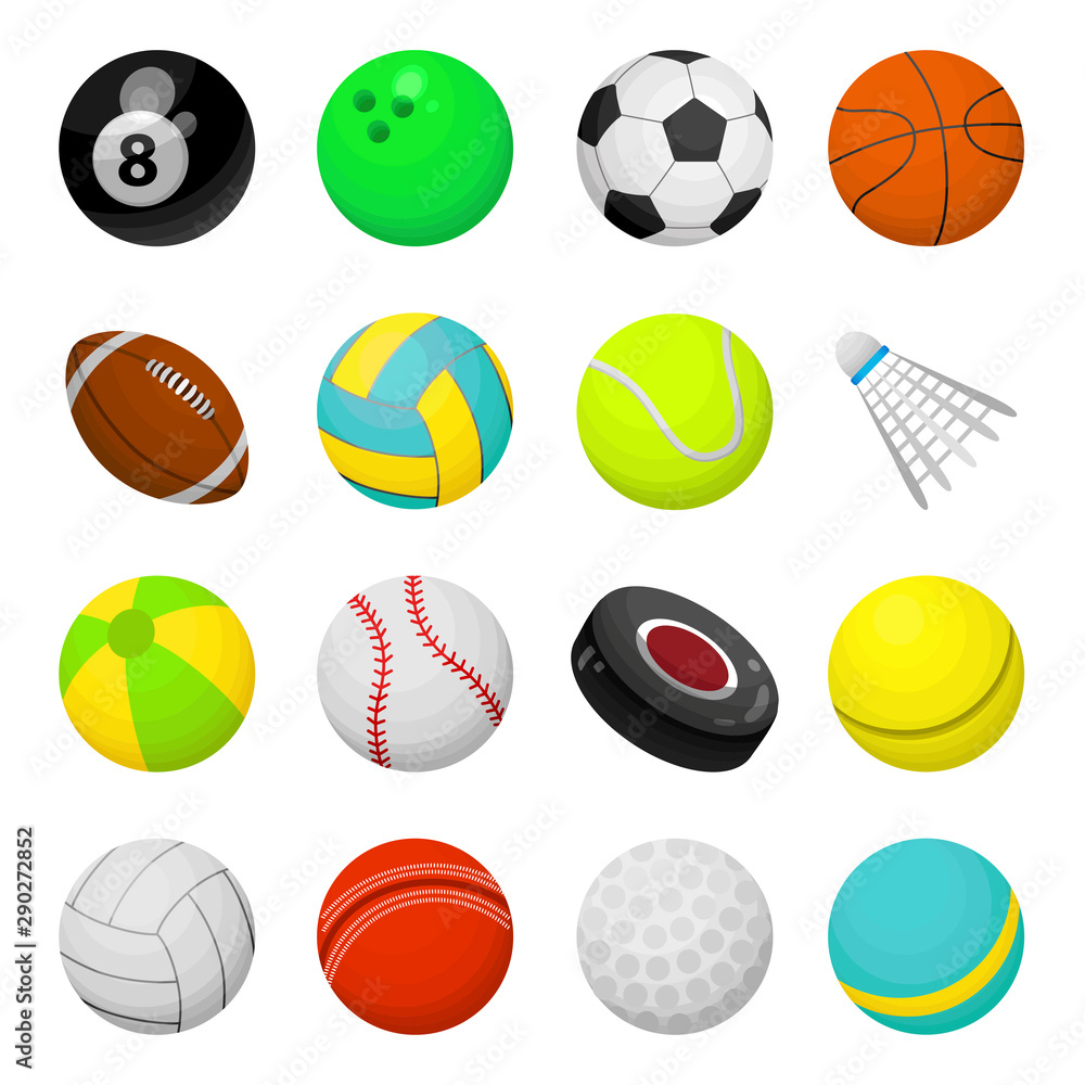 Balls for playing games vector illustrations set Stock Vector | Adobe Stock