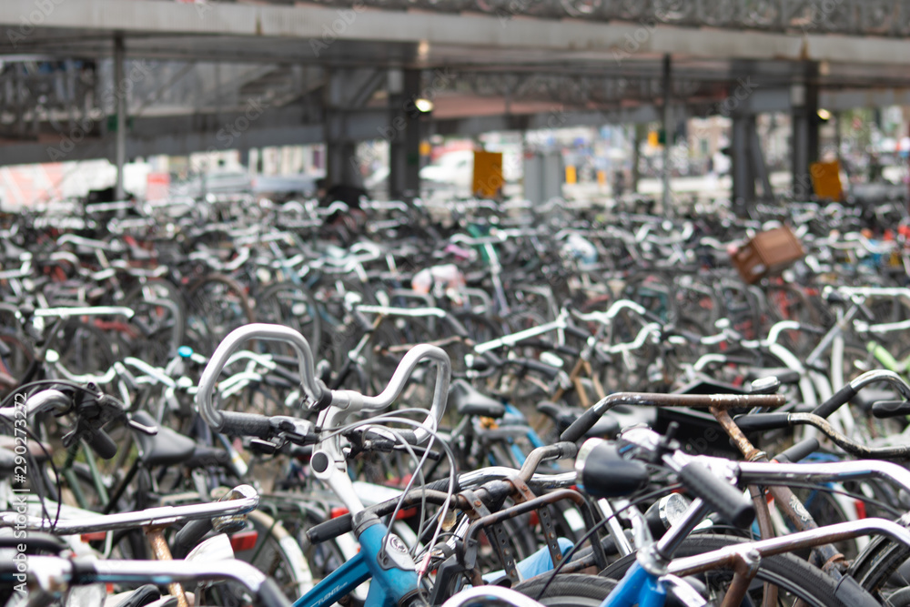 Bicycle parking congestion near the Central Station