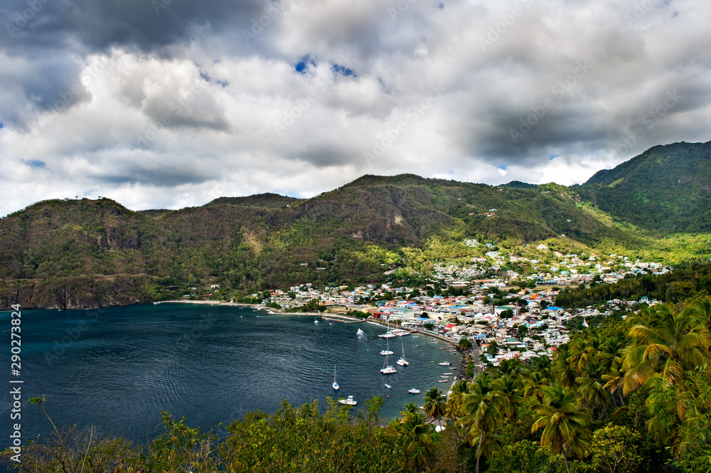 Castries, Saint Lucia / 04.07.2014. Panoramic view of Castries in Saint Lucia