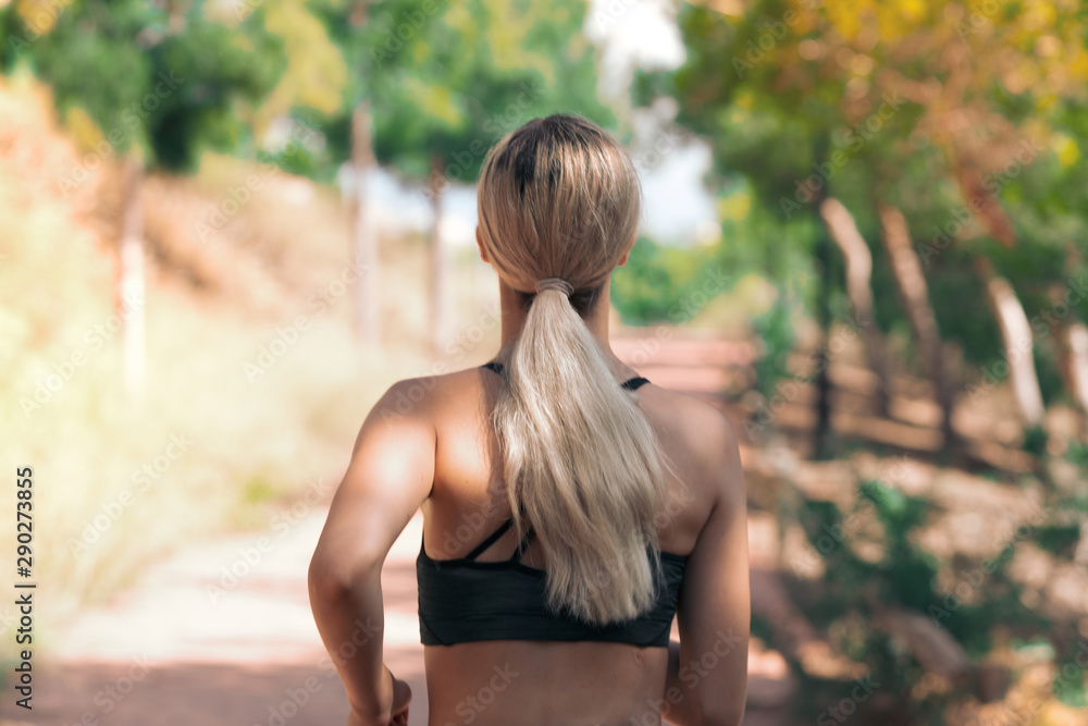 Teenager sport girl doing sport and running at outdoors Teenager sport girl doing sport and running at outdoors