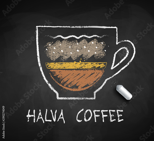 Chalk sketch of Halva coffee