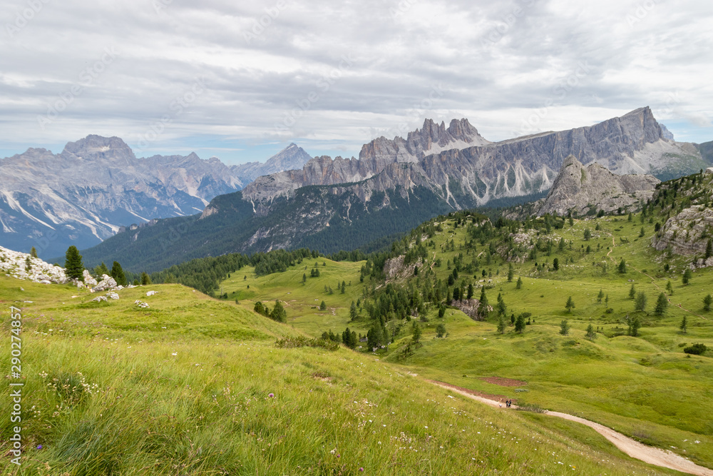 Dolomites Mountains landscape in North Italy near Corina de Ampezzo 