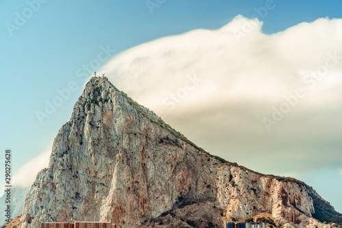 View of the Rock of Gibraltar from La Linea beach