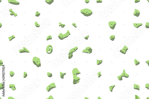 Holds for rock climbing on a wall in the gym. Seamless background flat style vector illustration.