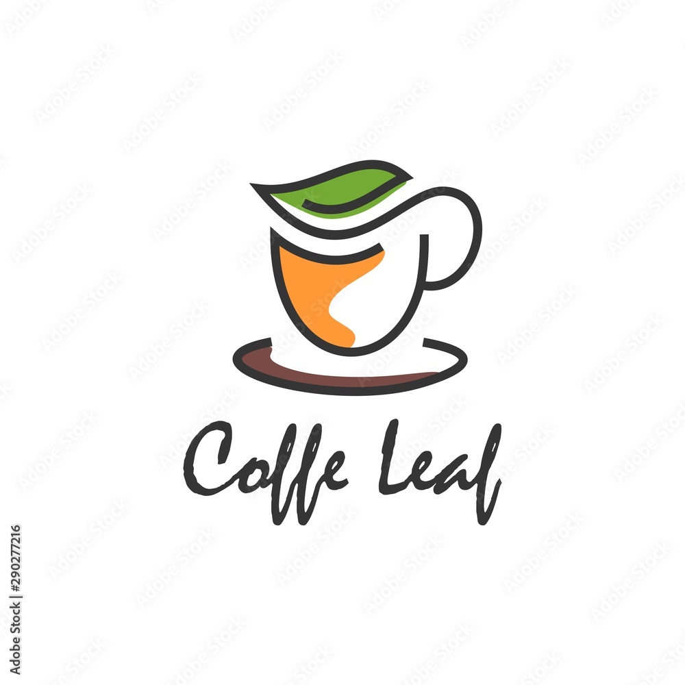 natural coffee leaf logo - vector illustration design natural coffee leaf logo - vector illustration design