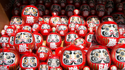 Daruma dolls, good-luck doll with Japanese character meaning 