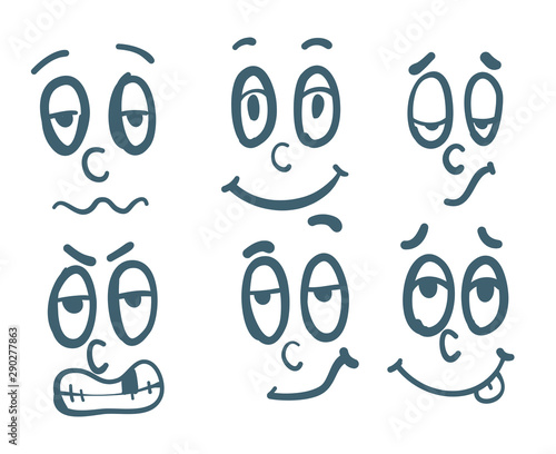 Draw eyes cartoon style in a variety of formats. The white background, vector