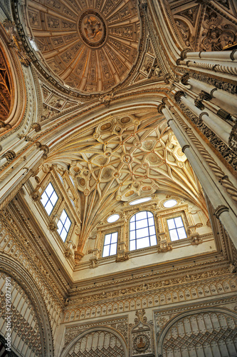 Renaissance vaults of the famous Cathedral - Mosque of Cordoba World Heritage Site by Unesco  one of the most visited monuments of Andalusia and Spain.