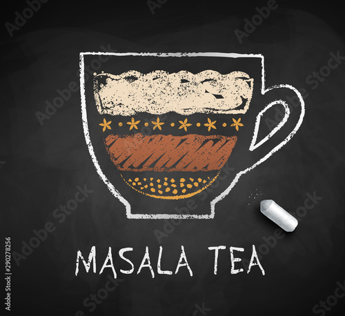 Chalk sketch of Masala tea