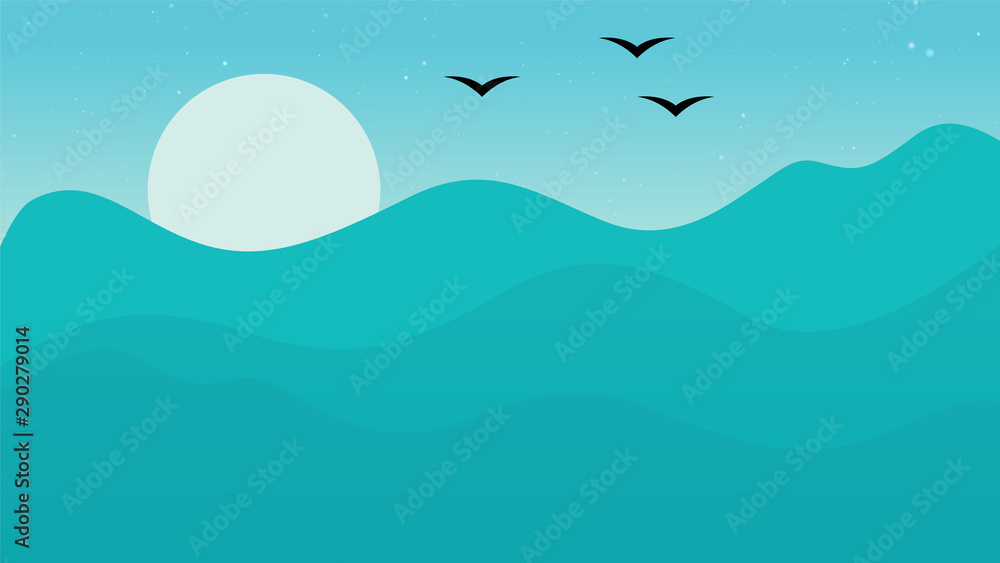 Fototapeta premium Colourful mountains landscape background Vector