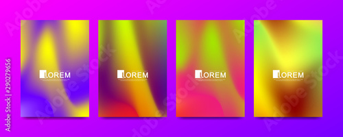Modern vector template for brochure, leaflet, flyer, poster, cover, catalog in A4 size. Abstract fluid shapes vector trendy liquid color background set. Colored fluid graphic composition illustration.