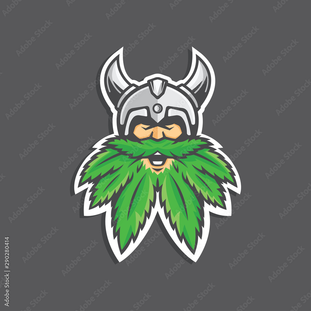 viking canabis/marijuana logo vector premium