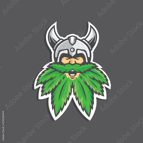 viking canabis/marijuana logo vector premium