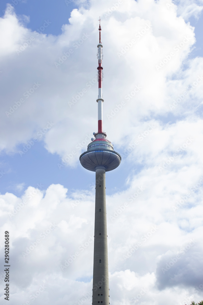 The Vilnius TV Tower. is a 326.5 m tower in the Karoliniškės microdistrict of Vilnius, Lithuania. It is the tallest structure in Lithuania, where is national Lithuanian Radio and Television Centre
