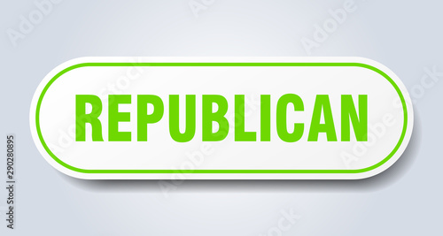 republican sign. republican rounded green sticker. republican