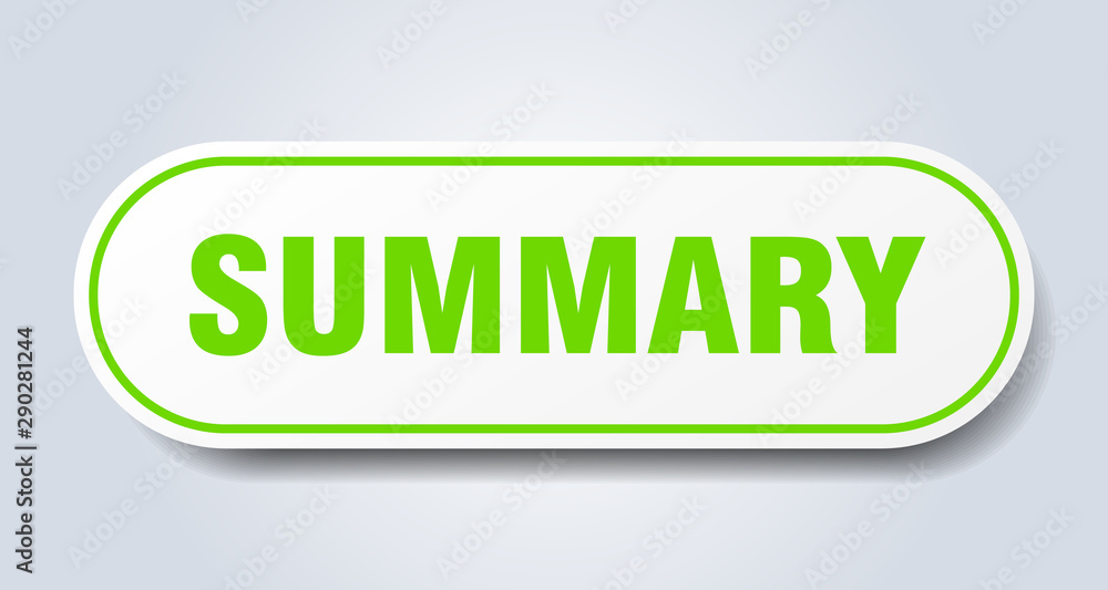 summary sign. summary rounded green sticker. summary summary sign. summary rounded green sticker. summary