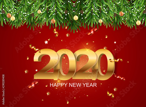 2020 Happy New Year Background. Vector Illustration