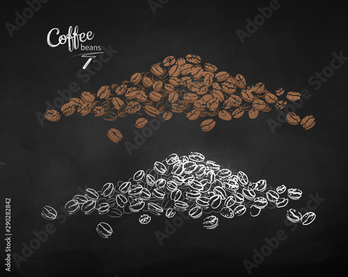 Illustration set of piles of coffee beans