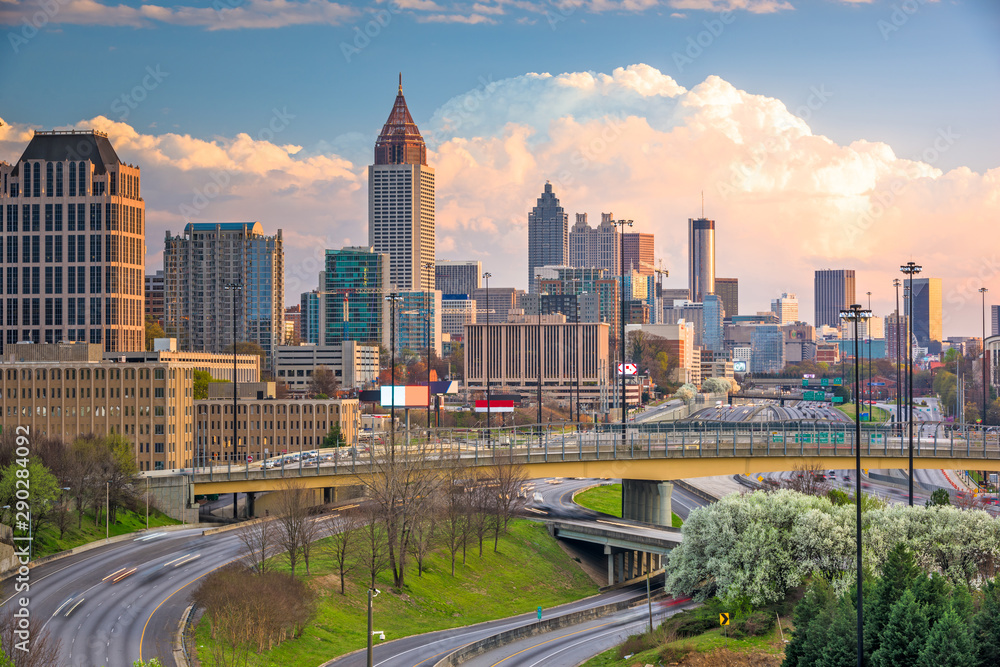 Atlanta, Georgia, USA downtown city skyline over highways