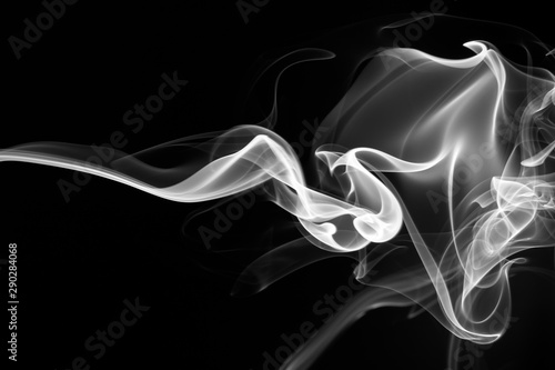 fire of white smoke abstract on black background