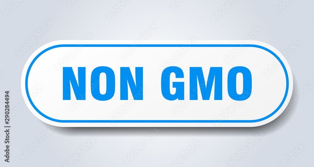 non gmo sign. non gmo rounded blue sticker. non gmo