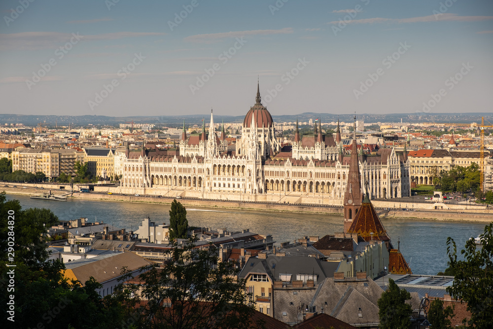 Fototapeta premium Hungarian Parliament Building - day view from the Castle Hill