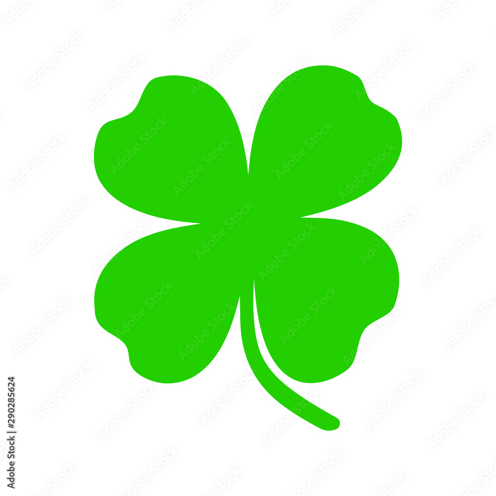 Green shamrock clover vector icon. St Patrick day symbol, leprechaun leaf sign. Shamrock clover isolated on white, flat decorative element. Logo illustration. Green shamrock clover vector icon. St Patrick day symbol, leprechaun leaf sign. Shamrock clover isolated on white, flat decorative element. Logo illustration.