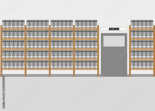 Archivo de una empresa con carpetas.