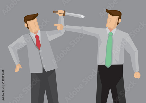 Ugly Confrontation Vector Illustration
