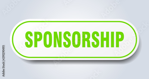 sponsorship sign. sponsorship rounded green sticker. sponsorship