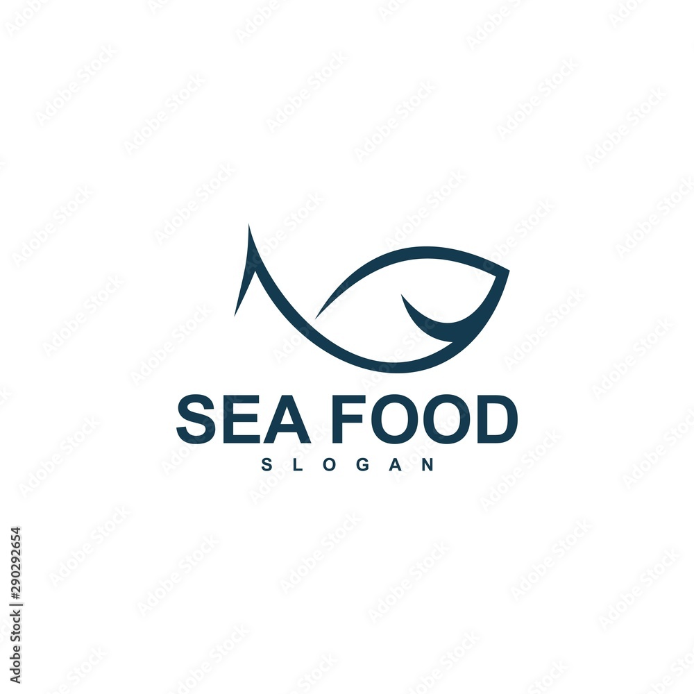 Obraz premium fish logo template, design concept vector, sea food