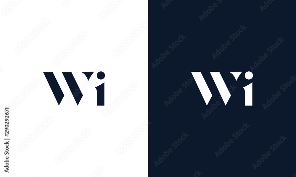 Abstract letter WI logo. This logo icon incorporate with abstract shape in the creative way. - obrazy, fototapety, plakaty 