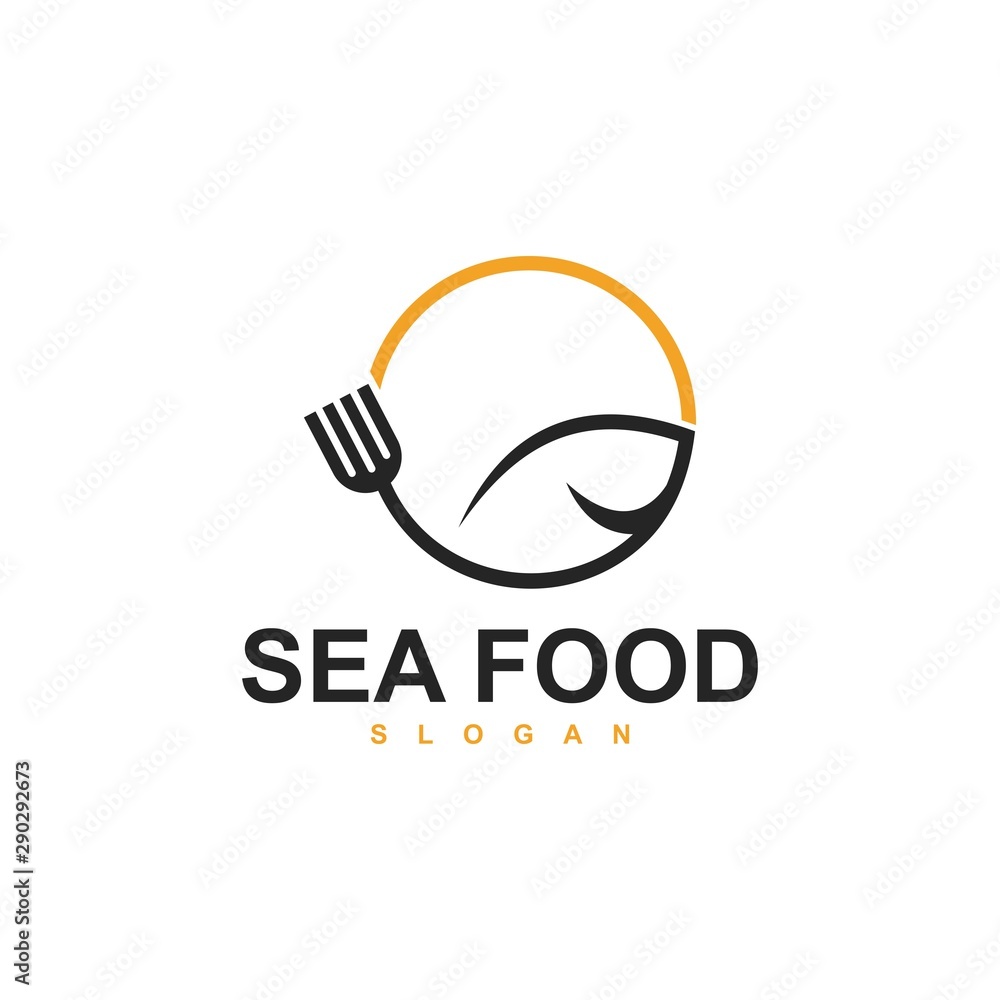 fish logo template, design concept vector, sea food fish logo template, design concept vector, sea food
