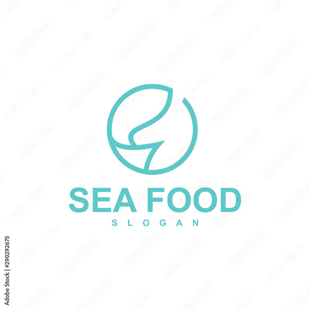Fototapeta premium fish logo template, design concept vector, sea food
