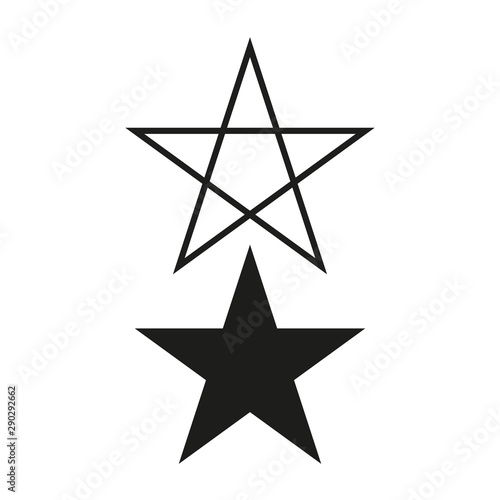 icon  star  black and linear  vector illustration.