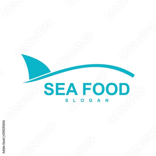 fish logo template, design concept vector, sea food
