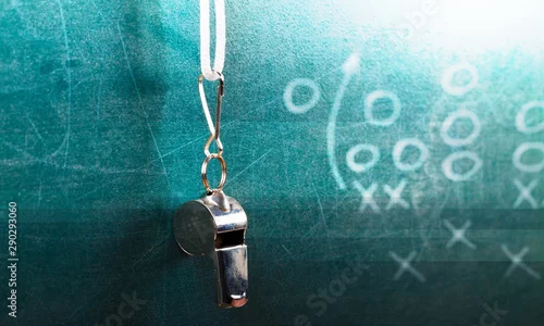 Obraz Coach sport whistle strategy backgrounds training blackboard
