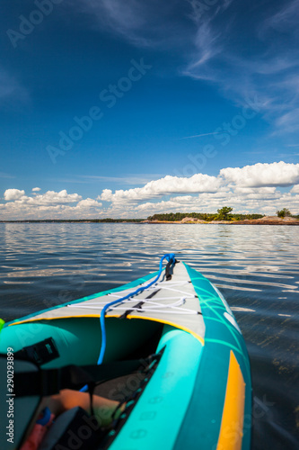 Kayaking at sea looking on Island. Ausflug mit Kajak mit Sicht auf Insel. © Lukas Bast