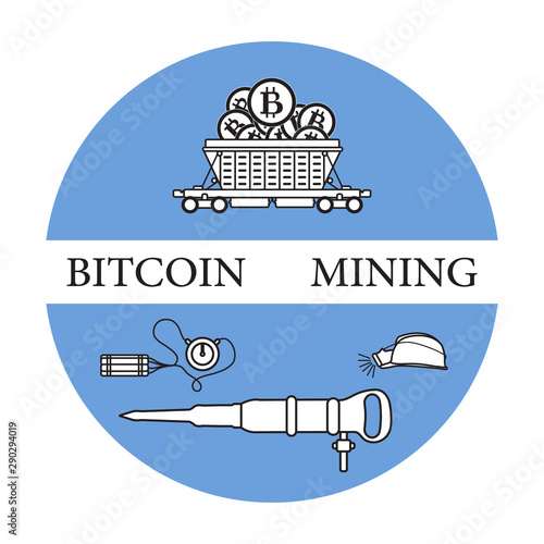 Railway car, bitcoin, dynamite, jackhammer, helmet