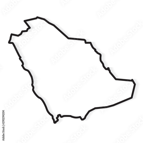 black outline of Saudi Arabia map vector illustration