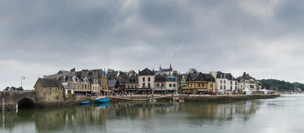 panorama cityscape view of the old town of Auray in Brittany in western France