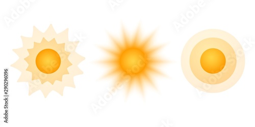 Round radial halftone of the sun shape Sunny pattern of orange rays on a white background Set Logo design element halftone textures frame emblem ads Abstract orange pattern of the sun rays Vector icon