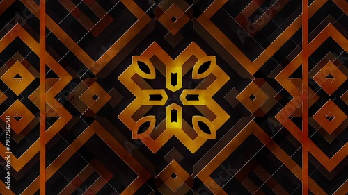 Golden Brown Art Deco Styles Frames Moving As Abstract Shapes Looping Background