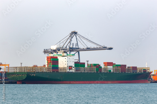 Industrial Container Cargo freight ship at habor for Logistic Import Export