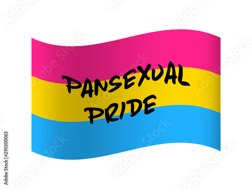 Pansexual pride flag background. Symbol for the lesbian, gay, bisexual, transgender. Gender identitie. LGBTO movement. LGBTQ community.  Vector illustration.