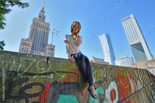 Girl in the city - Warsaw, Poland 